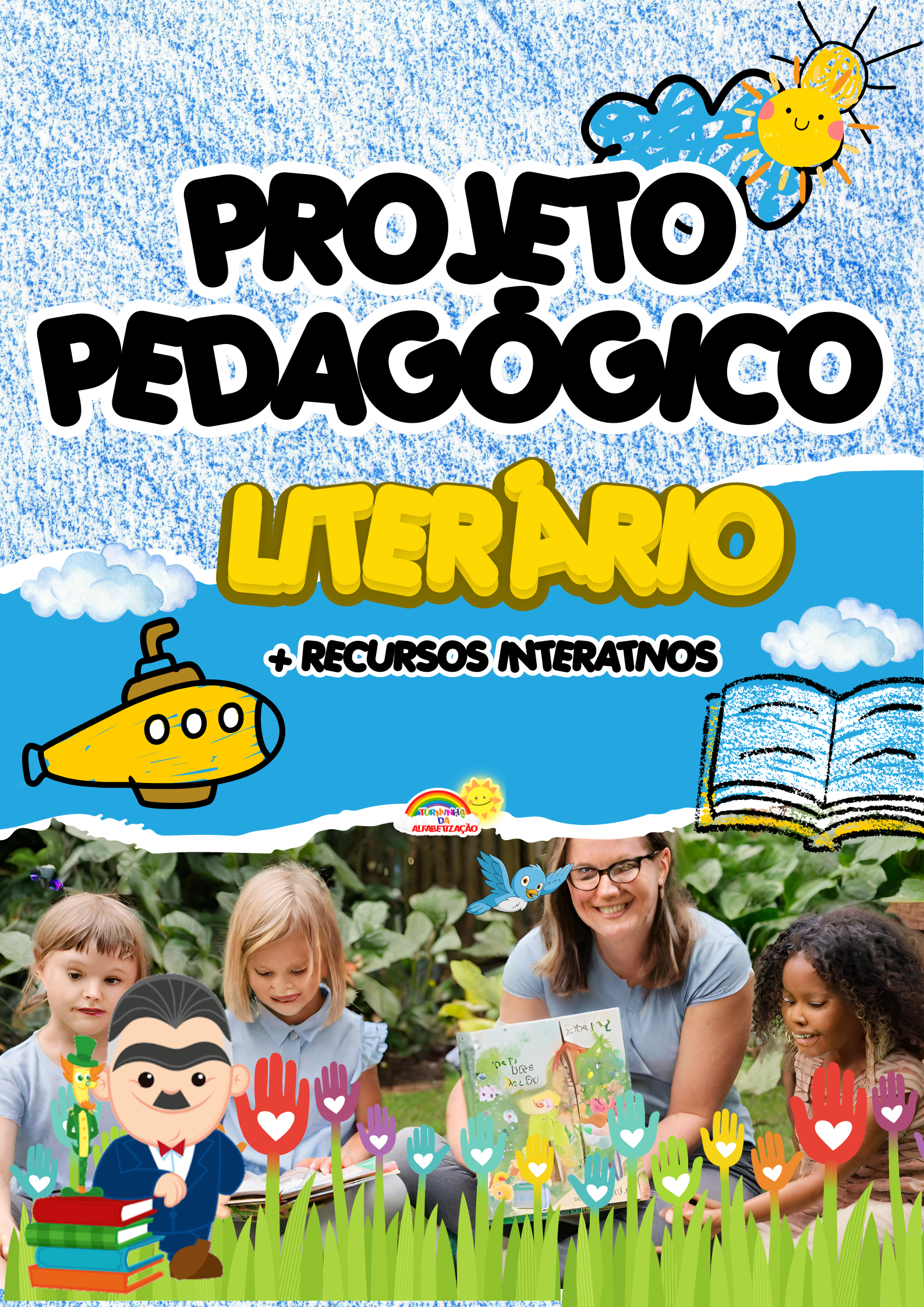 Cartaz de folha pautada do dia nacional da educação infantil