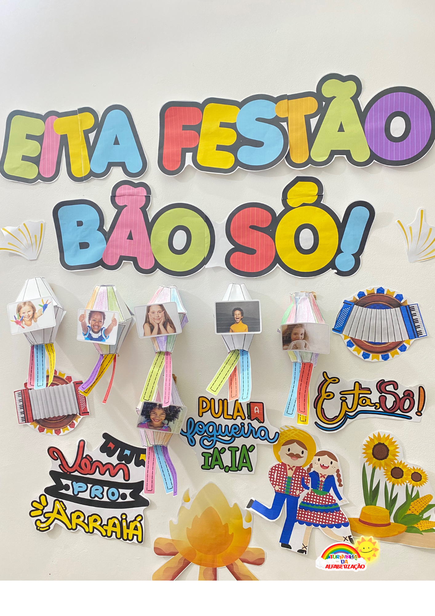 PAINEL INTERATIVO FESTA JUNINA COM BALÕES 3D!🎈 - Imagem 6