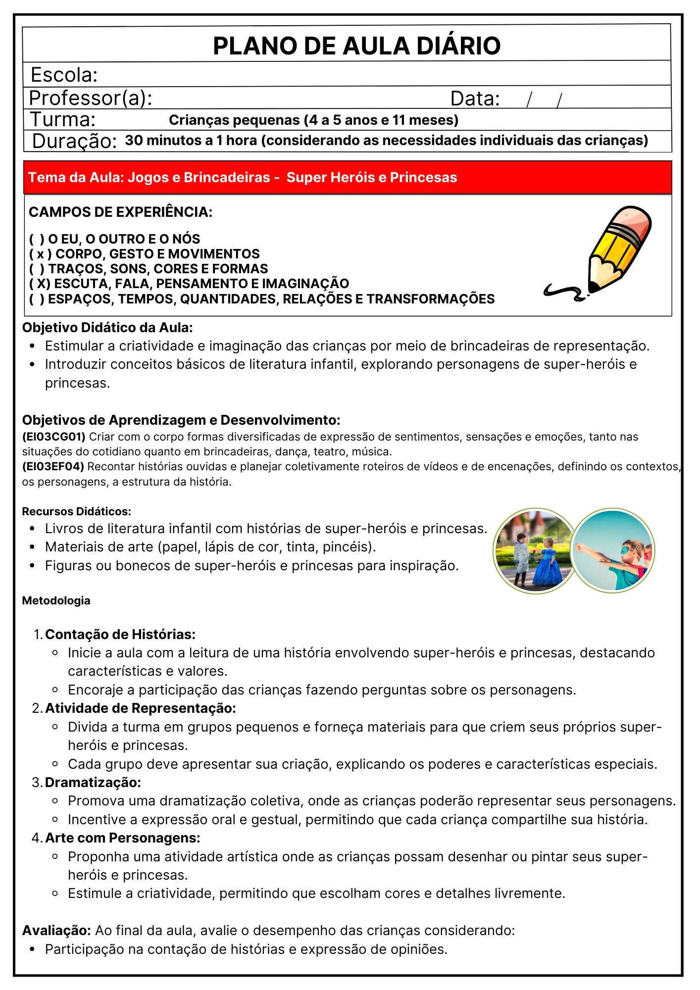 PLANEJAMENTOS DE AULAS DIÁRIOS! PRÉ-ESCOLA I E II.📚⭐✏️ - Imagem 6