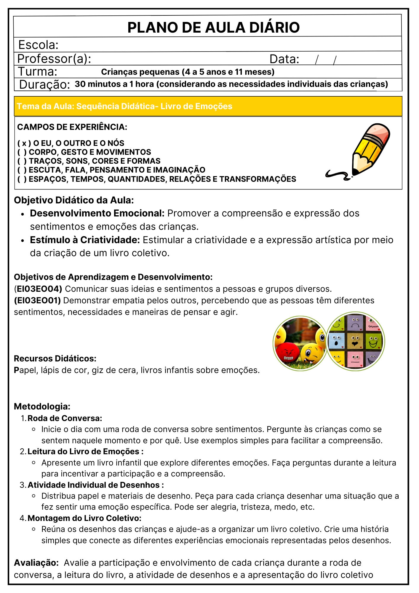 PLANEJAMENTOS DE AULAS DIÁRIOS! PRÉ-ESCOLA I E II.📚⭐✏️ - Imagem 3