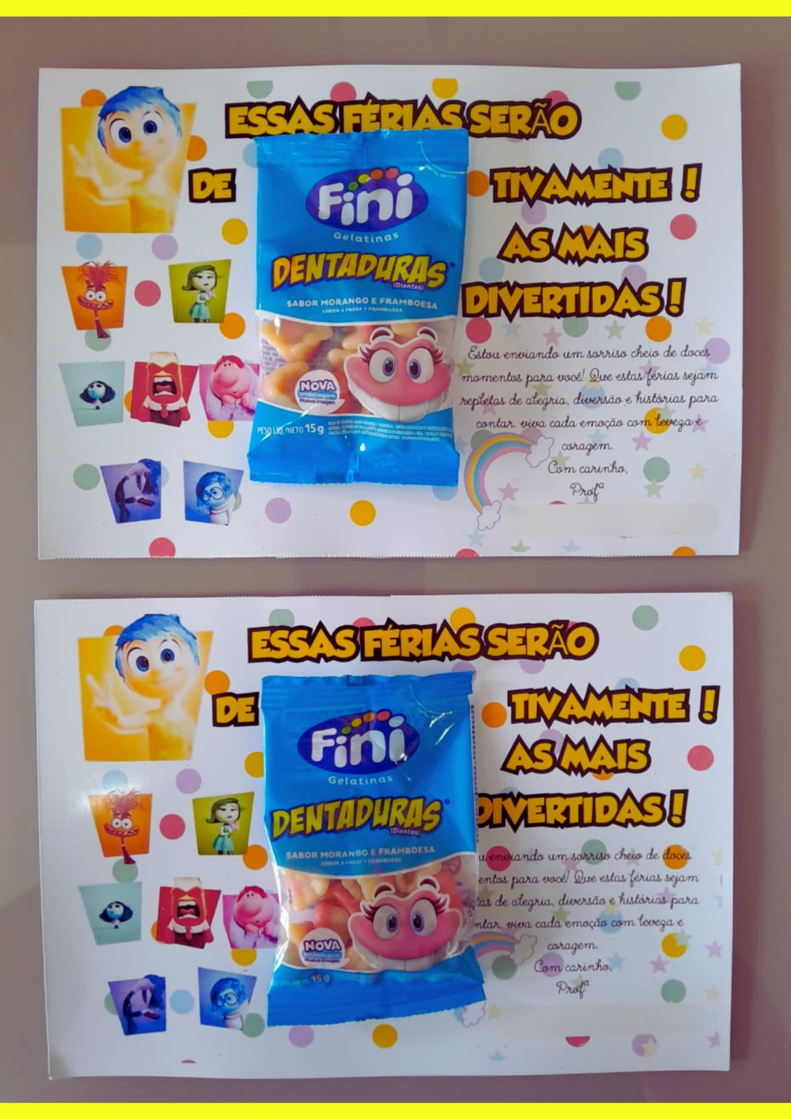 📚🎉 Cartão de Férias "Divertidamente" com Fini Dentinho! 🌟🍬 - Imagem 3