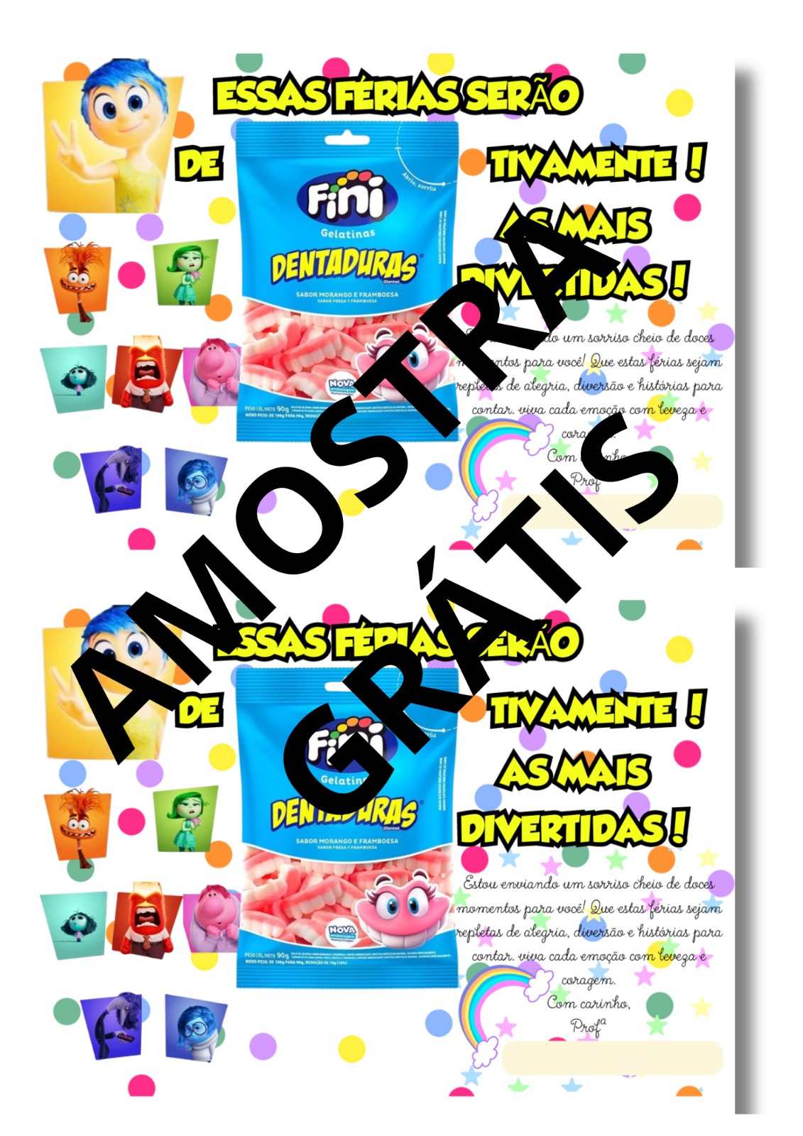 📚🎉 Cartão de Férias "Divertidamente" com Fini Dentinho! 🌟🍬 - Imagem 6
