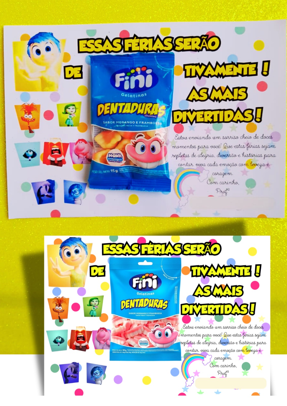 📚🎉 Cartão de Férias "Divertidamente" com Fini Dentinho! 🌟🍬