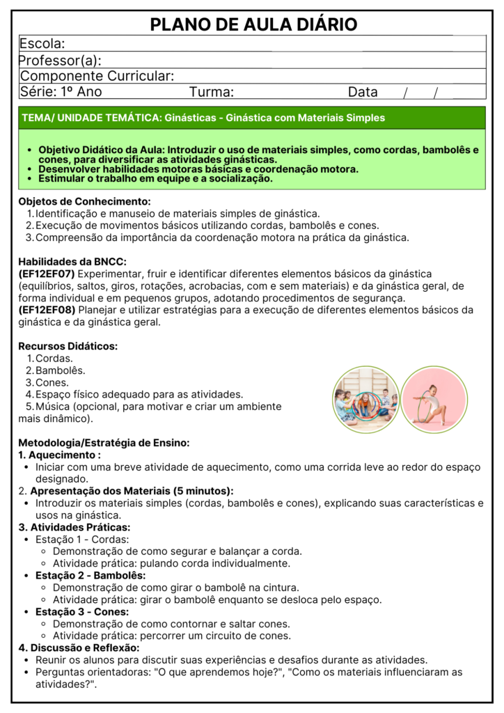 PLANEJAMENTOS EDUCAÇÃO FÍSICA 1° ANO