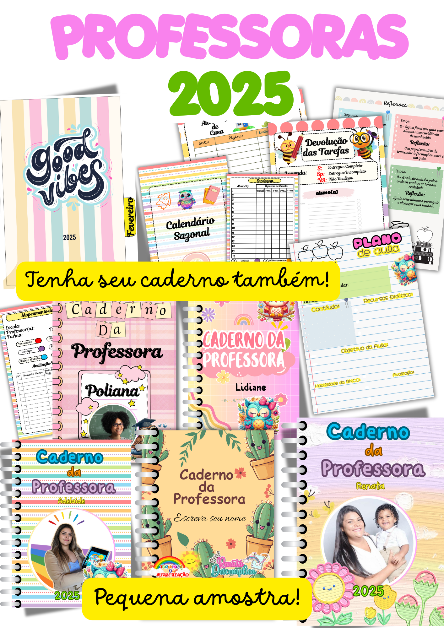 Caderno da Professora 2025 - 365 Dias + Sondagem Diagnóstica - Imagem 2