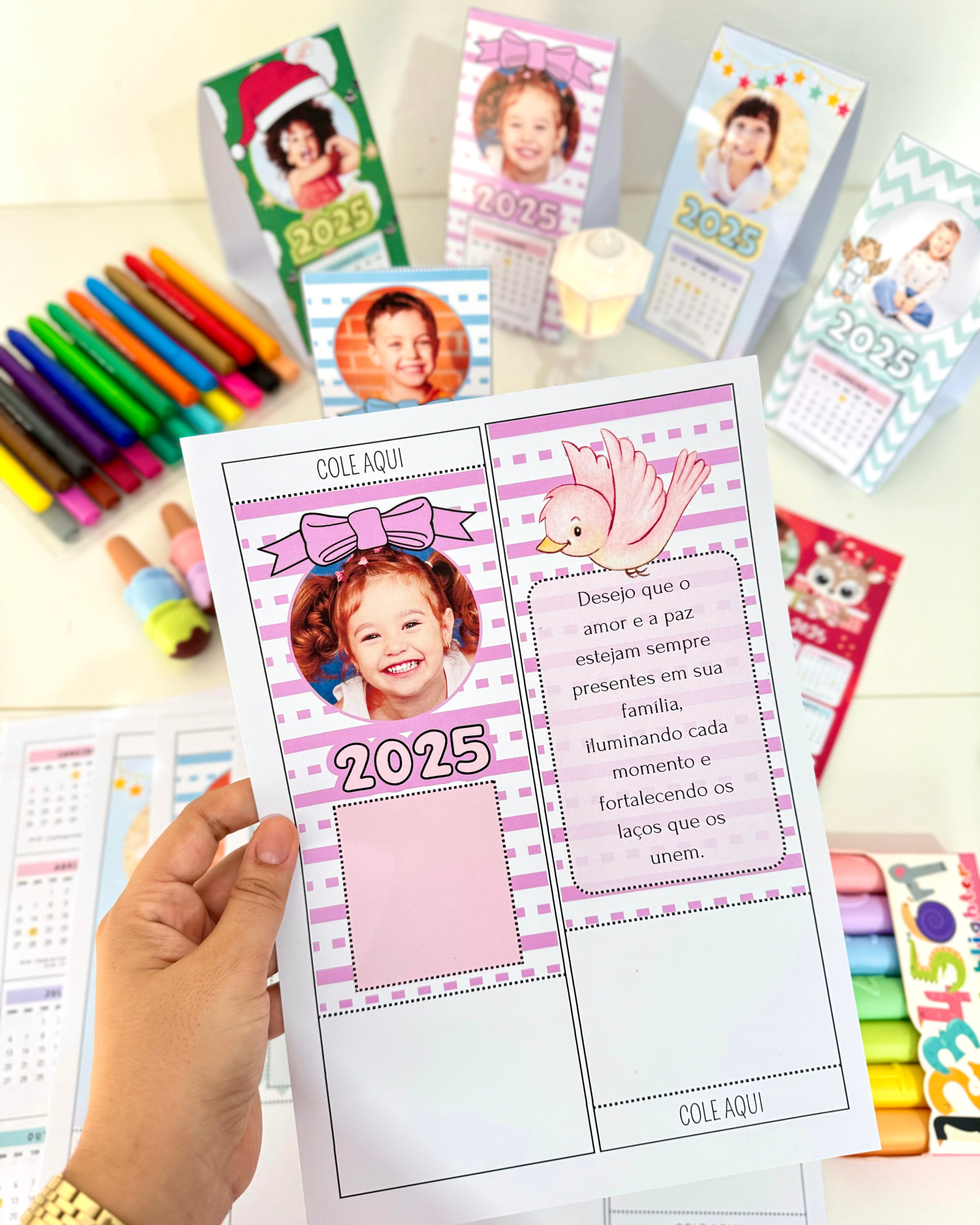 Calendários de Mesa 2025 Personalizáveis com Foto da Criança - Imagem 7
