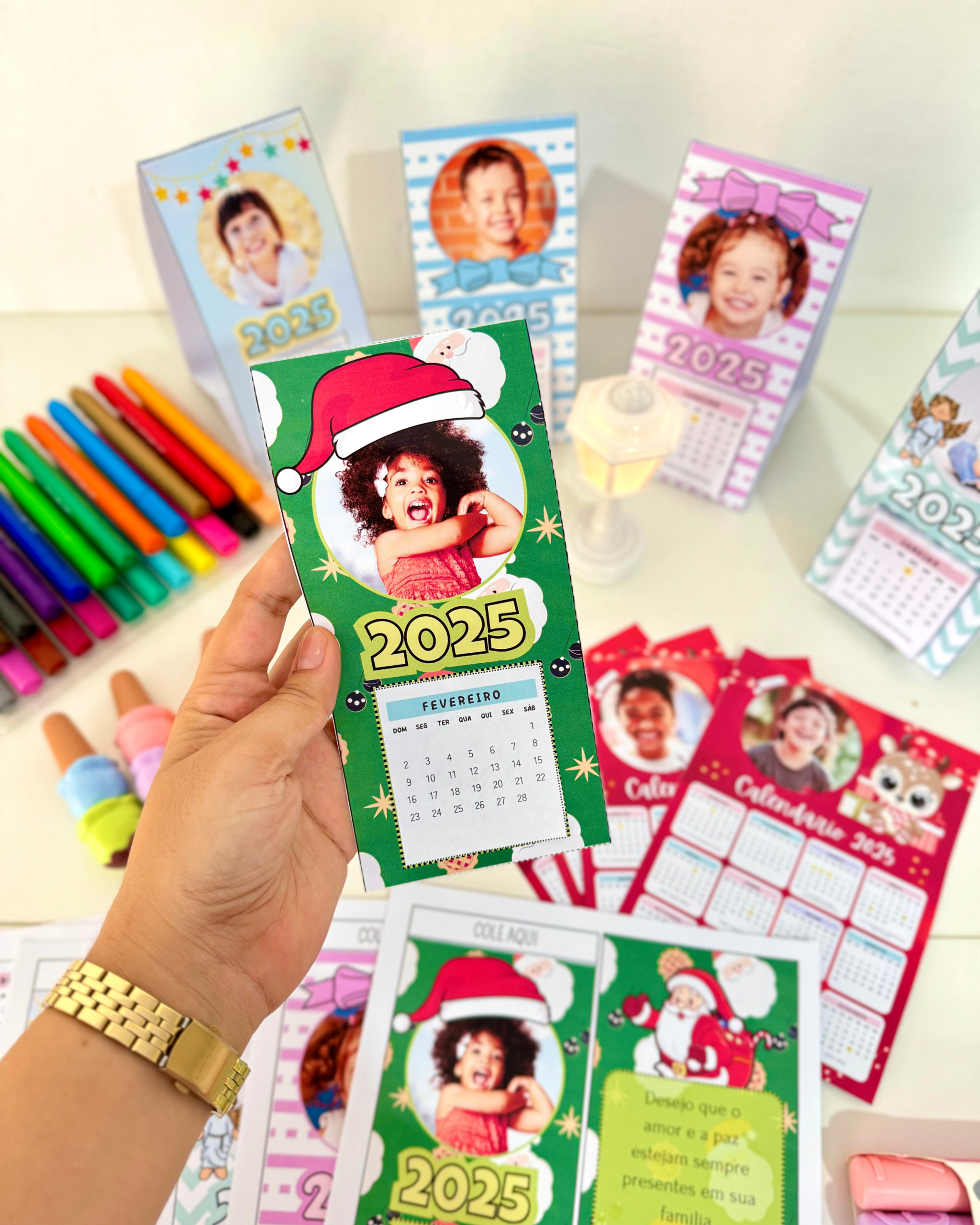 Calendários de Mesa 2025 Personalizáveis com Foto da Criança - Imagem 3