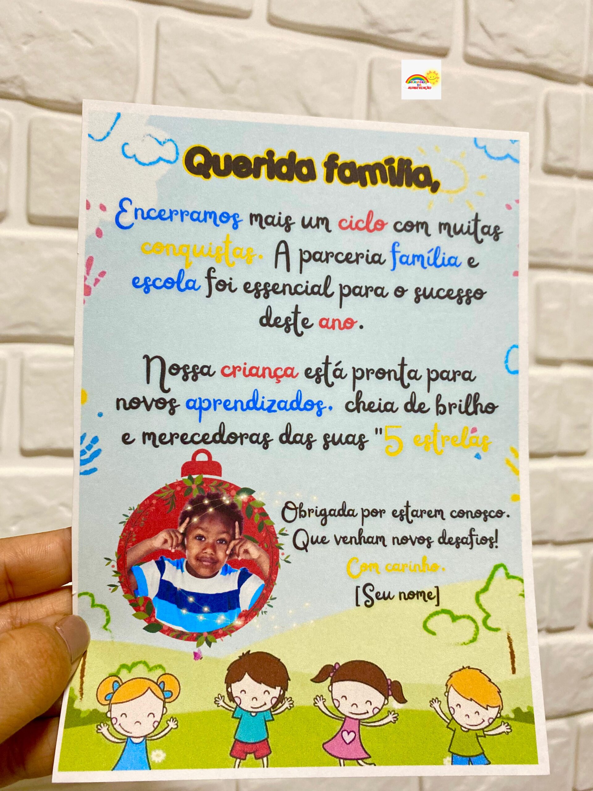 🌟 LEMBRANCINHA FINAL DE ANO - FAMÍLIA & ESCOLA 🌟