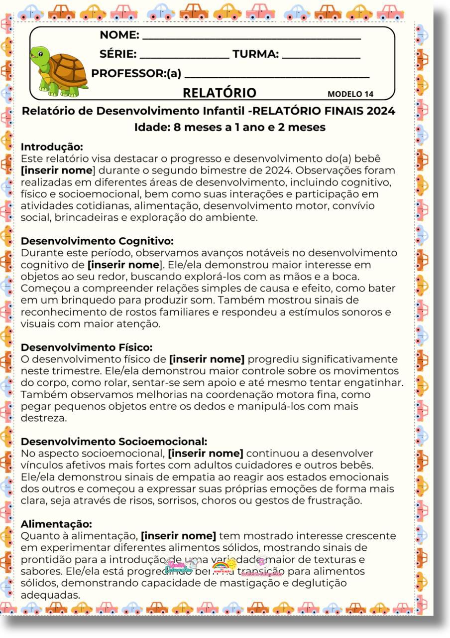RELATÓRIOS DE DESENVOLVIMENTO 2024 E 2025 - BERÇÁRIO, MATERNAL, PRÉ-ESCOLA E EDUCAÇÃO INCLUSIVA - Imagem 9