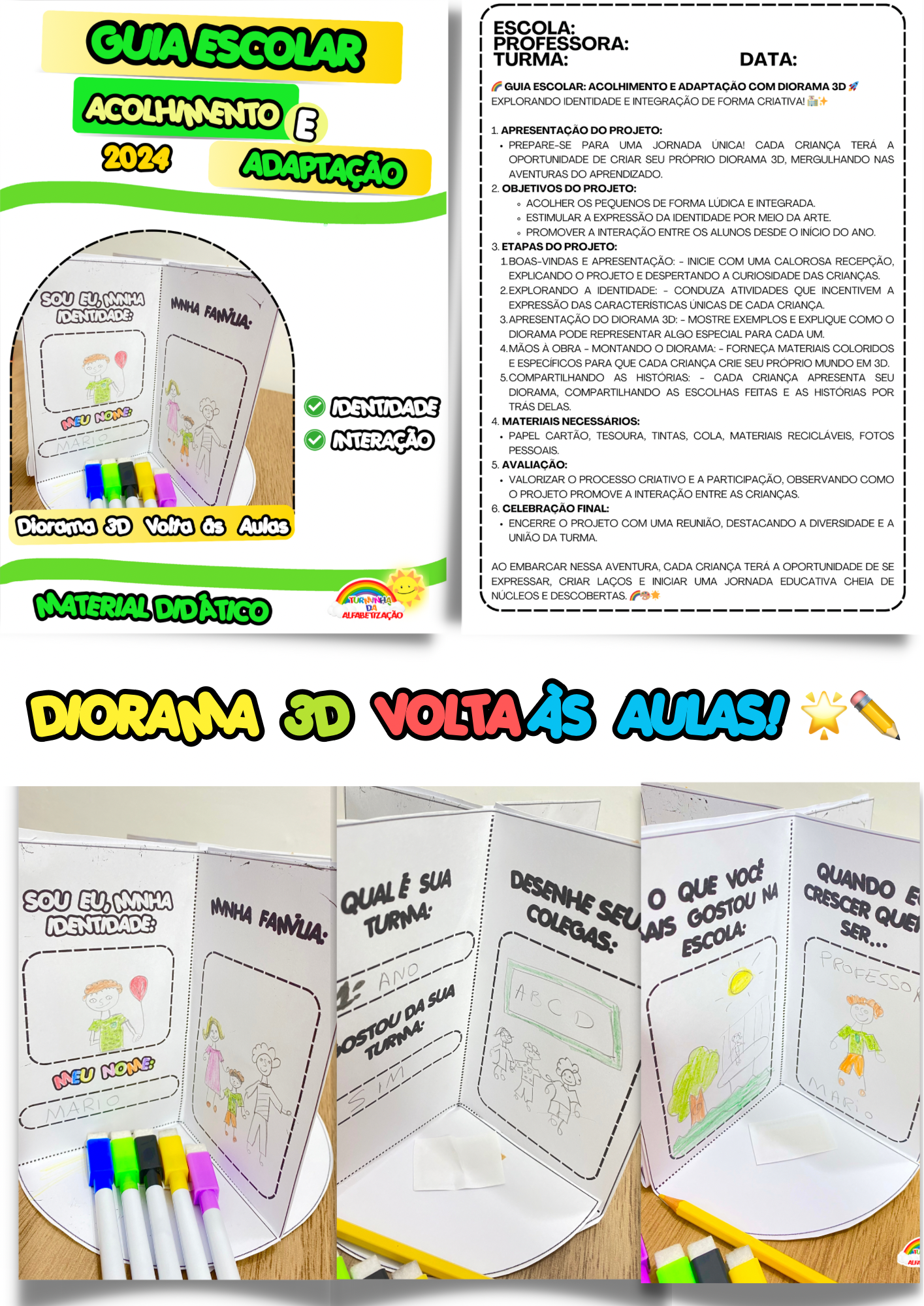 🎉 DIORAMA 3D: IDENTIDADE, ACOLHIMENTO E ADAPTAÇÃO NA VOLTA ÀS AULAS! 🌟✏️ - Imagem 8