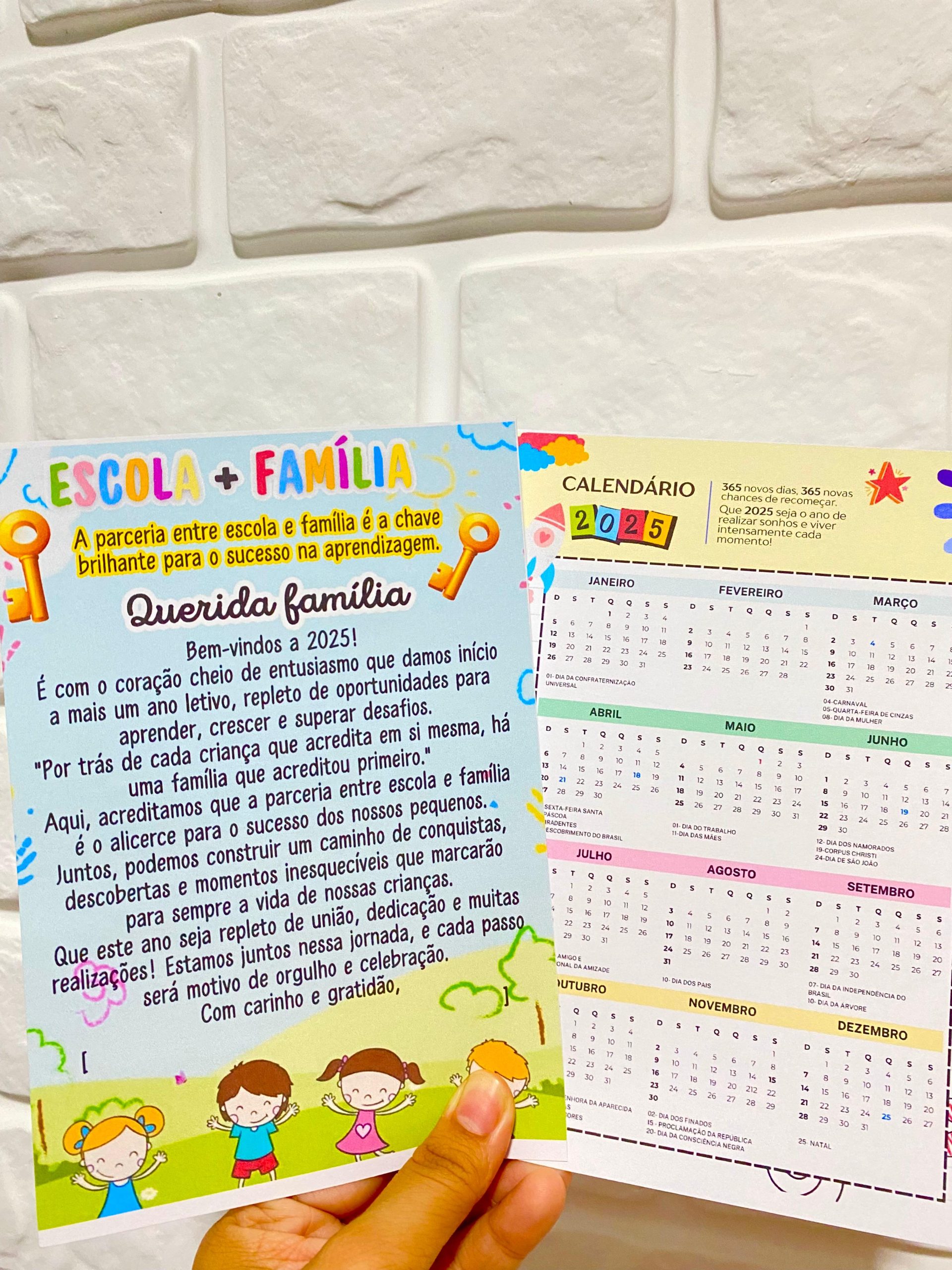 KIT LEMBRANCINHA REUNIÃO DE PAIS: ESCOLA + FAMÍLIA, A CHAVE DO SUCESSO! - Imagem 7