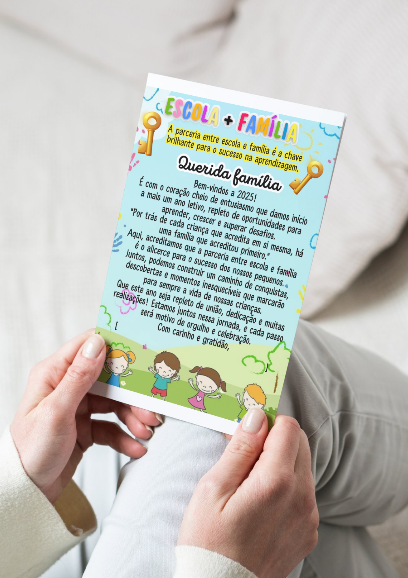 KIT LEMBRANCINHA REUNIÃO DE PAIS: ESCOLA + FAMÍLIA, A CHAVE DO SUCESSO! - Imagem 4