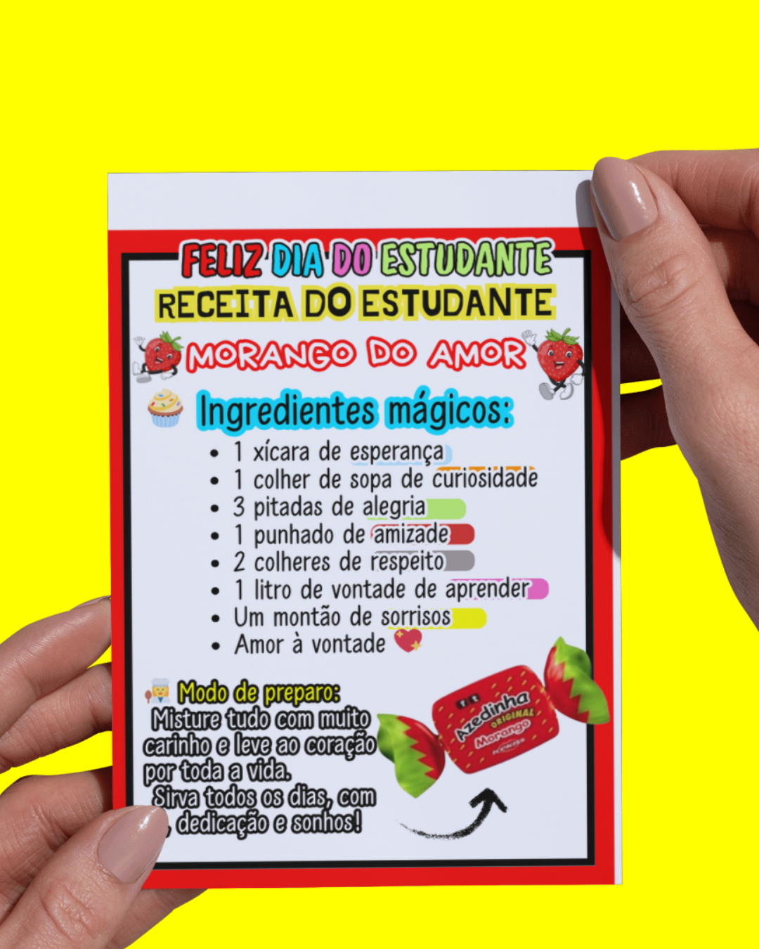 LEMBRANCINHA DIA DO ESTUDANTE – MORANGO DO AMOR - Imagem 2