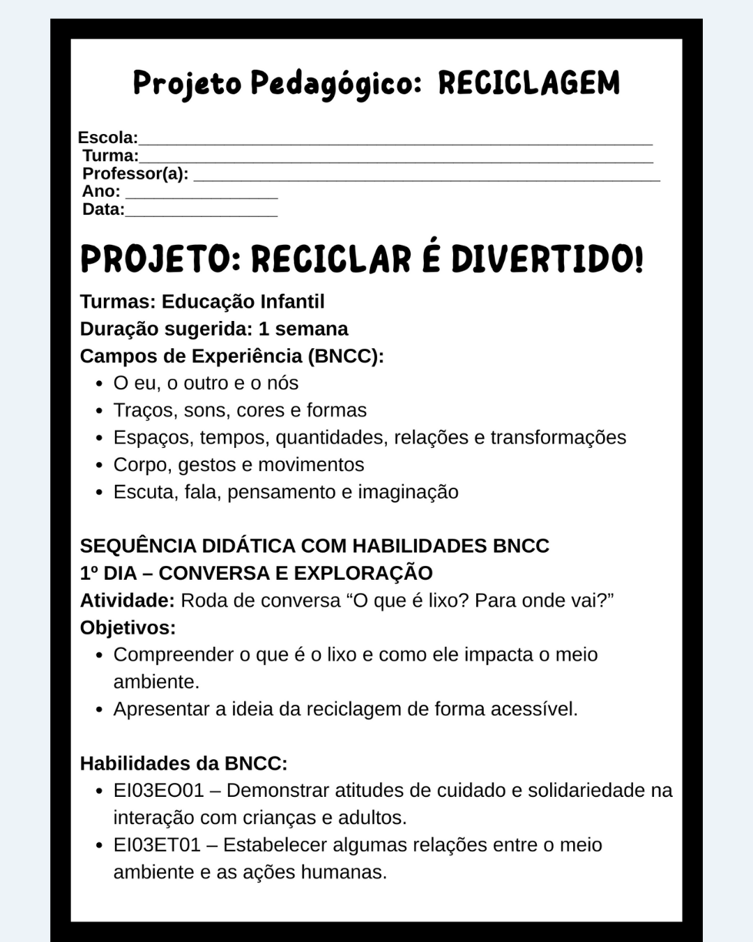 PROJETO RECICLAR É DIVERTIDO! - Imagem 2
