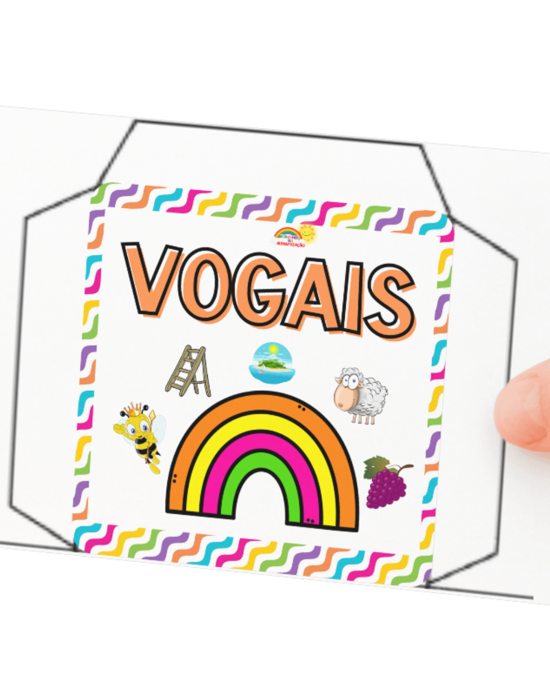 DADOS DAS VOGAIS - 4 tipos de letras (maiúscula, minúscula, cursiva e bastão) - Imagem 3