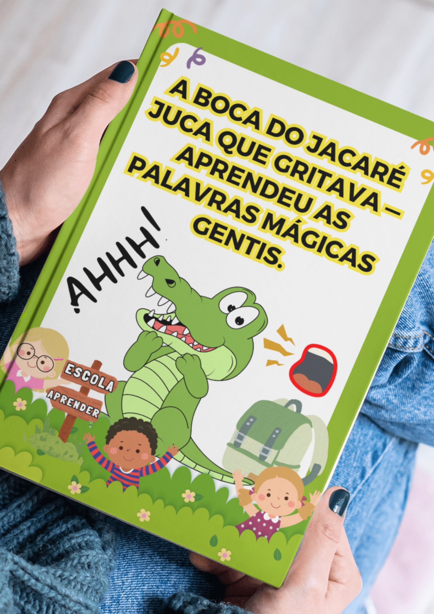 A Historinha A BOCA DO JACARÉ JUCA QUE GRITAVA - APRENDEU PALAVRAS MÁGICAS 🐊💛GENTIS - Imagem 3