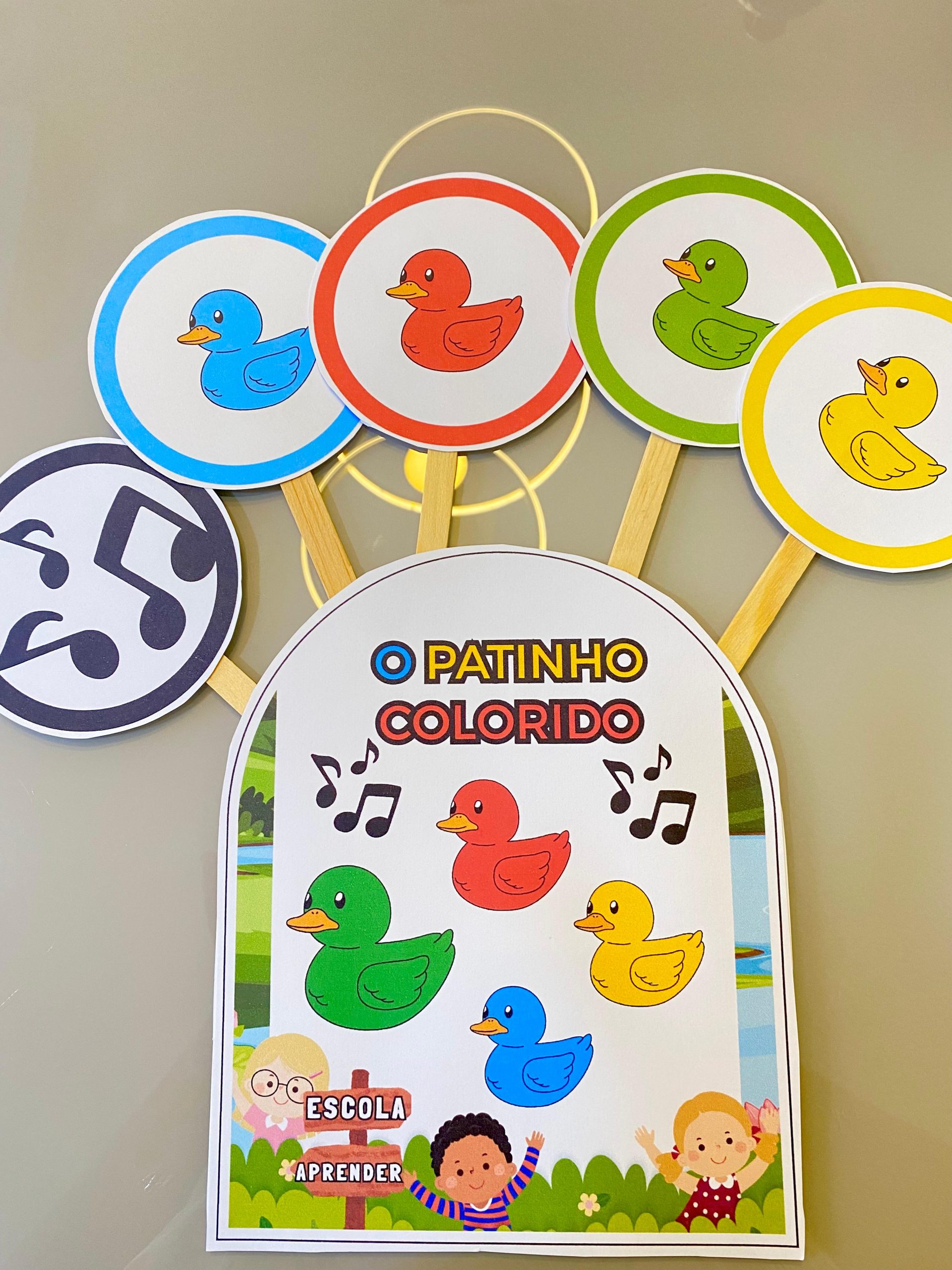 LUVA MUSICAL PATINHO COLORIDO 🎶🦆