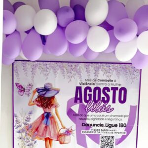 Painel Agosto Lilás 2026 – Versão Floral com Propósito!