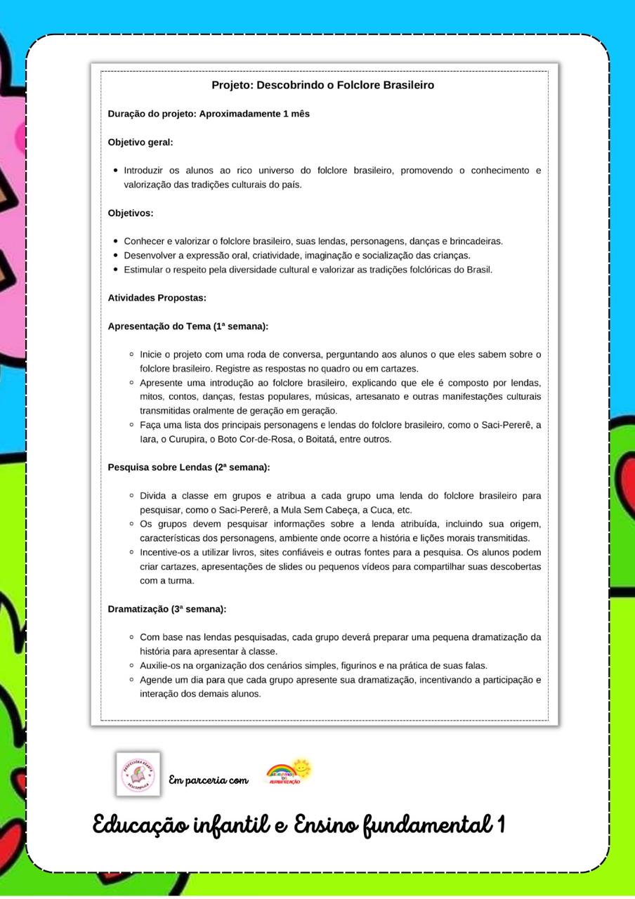 PROJETO FEIRA CULTURAL – FOLCLORE BRASILEIRO - Imagem 3
