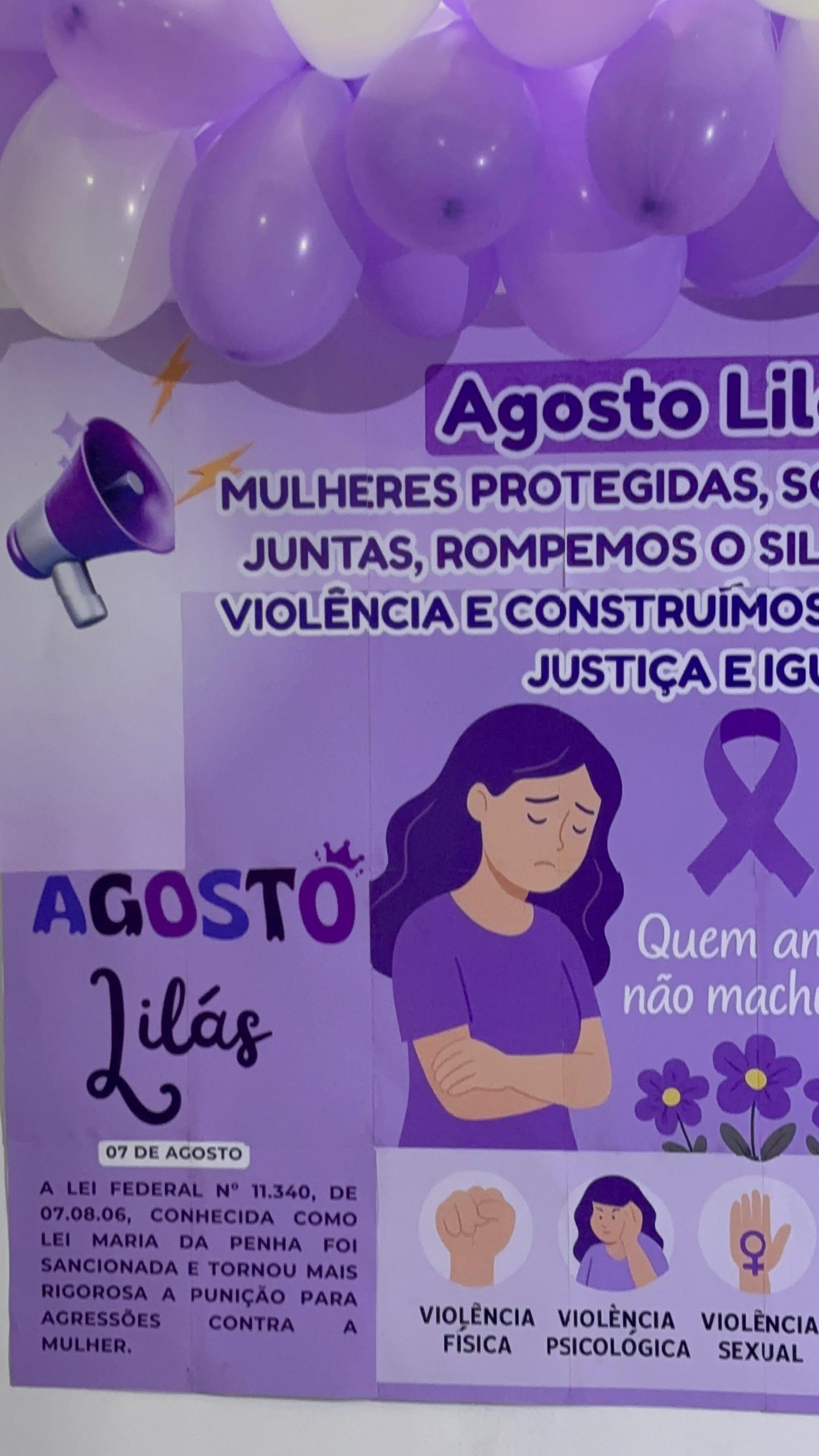 PAINEL AGOSTO LILÁS + TAGS DE LEMBRANCINHAS - Imagem 2