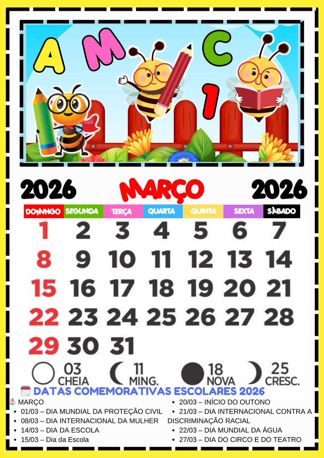 Calendário Escolar de Parede 2026 - Imagem 3