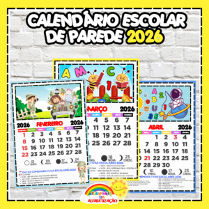 Calendário Escolar de Parede 2026