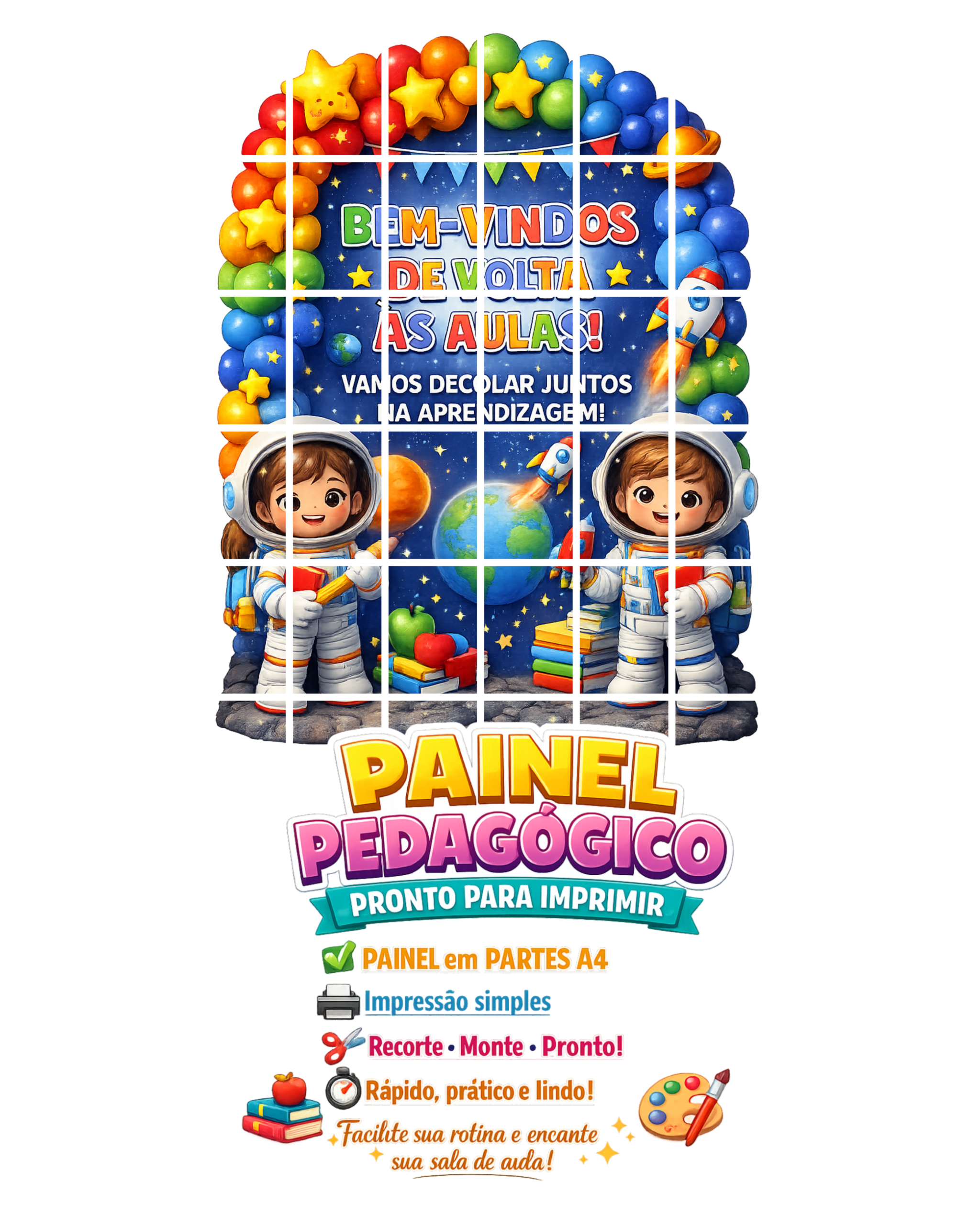 PAINEL BEM-VINDOS DE VOLTA ÀS AULAS - ASTRONAUTAS DA APRENDIZAGEM - Imagem 3