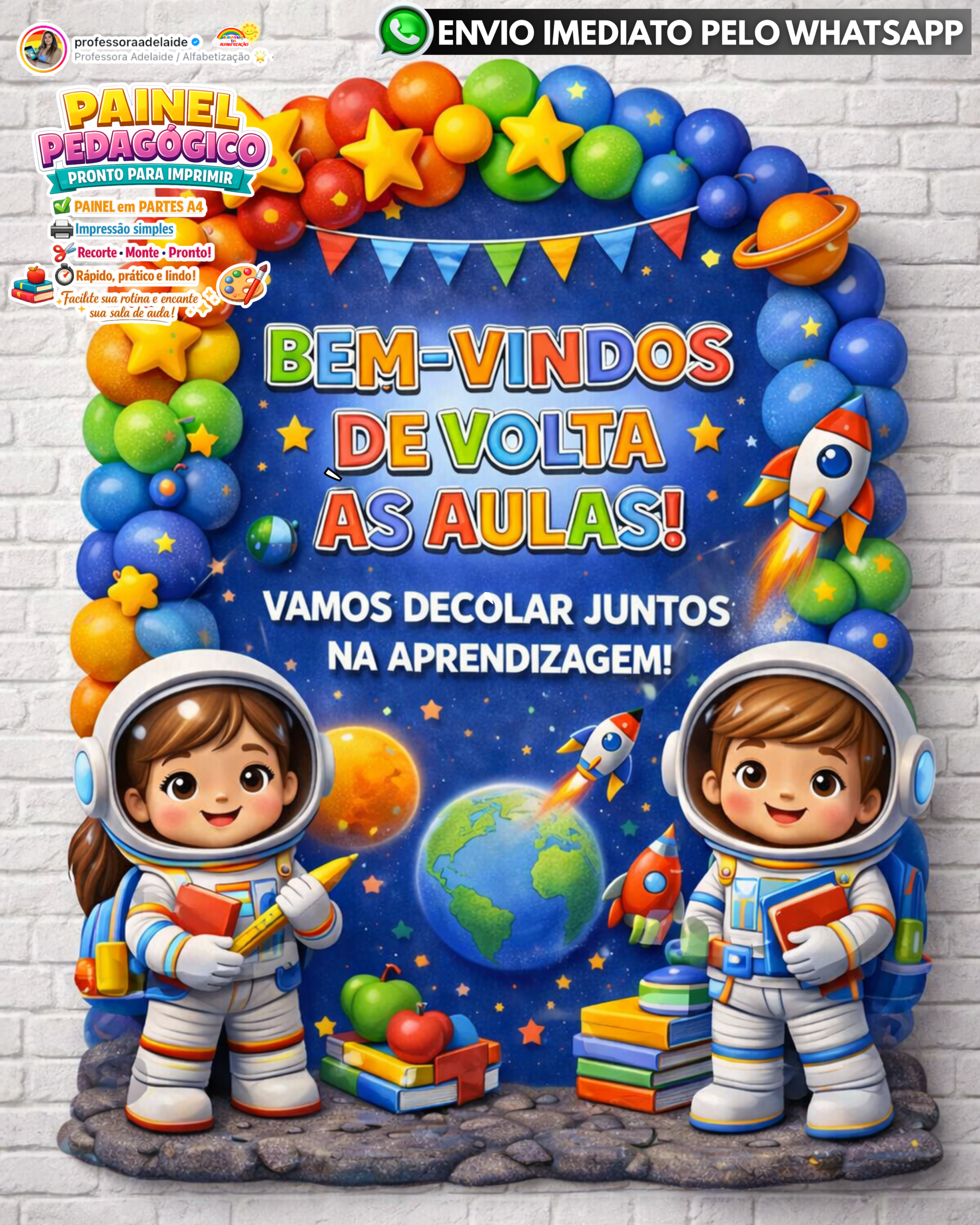 PAINEL BEM-VINDOS DE VOLTA ÀS AULAS - ASTRONAUTAS DA APRENDIZAGEM