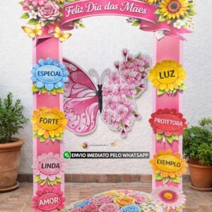 PAINEL PORTAL 3D FELIZ DIA DAS MÃES