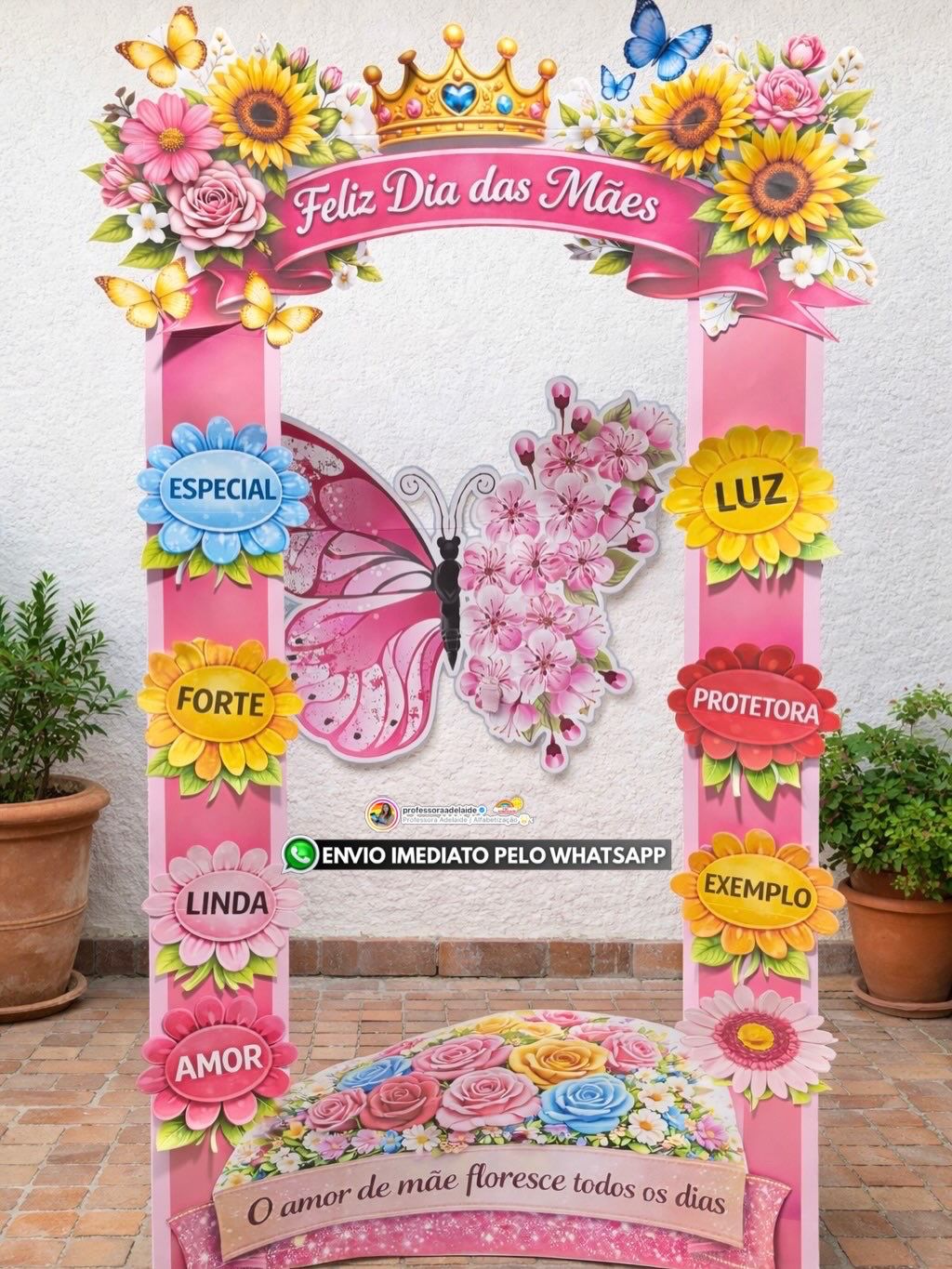 PAINEL PORTAL 3D FELIZ DIA DAS MÃES