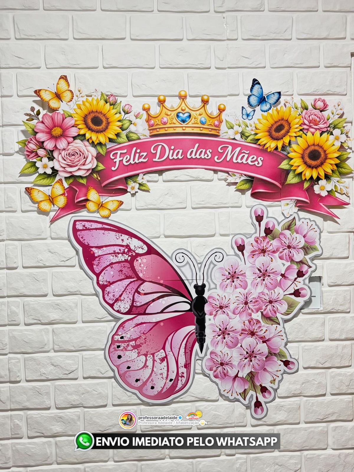 PAINEL DIA DAS MÃES 3D - Borboleta 3D realista+ lembrancinhas - Imagem 12
