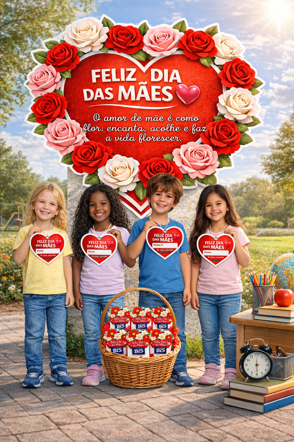 KIT ENCANTO DIA DAS MÃES Painel + Apresentação + Lembrancinha - Imagem 4