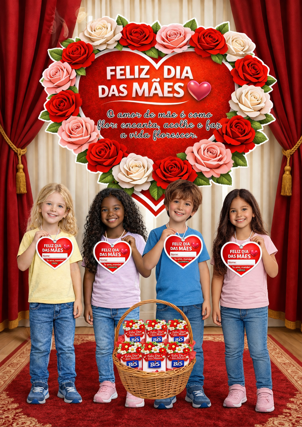 KIT ENCANTO DIA DAS MÃES Painel + Apresentação + Lembrancinha - Imagem 2