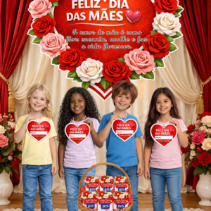 KIT ENCANTO DIA DAS MÃES Painel + Apresentação + Lembrancinha