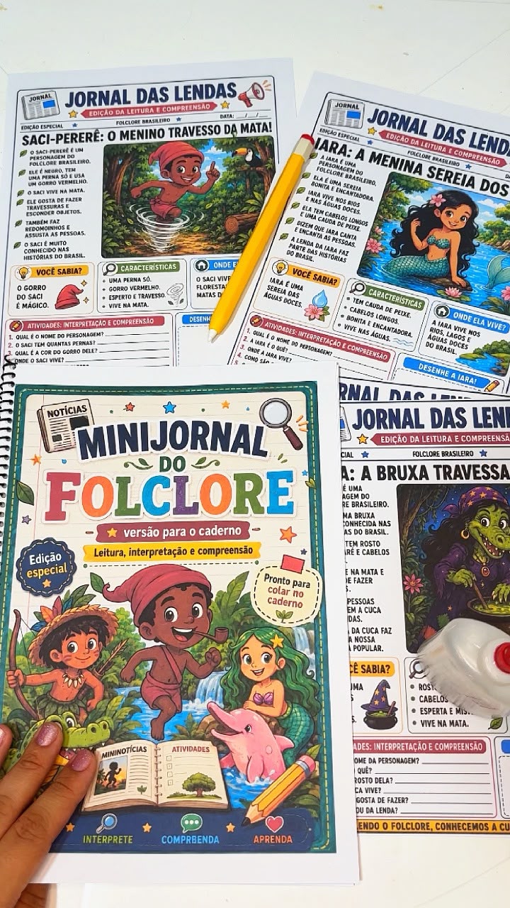 MINIJORNAL DO FOLCLORE BRASILEIRO – FOLHAS PARA CADERNO